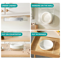 Support de rangement pour assiettes en papier acrylique avec service de découpe, taille 27,5 cm - Organisateur vertical facile d'accès pour les comptoirs de cuisine