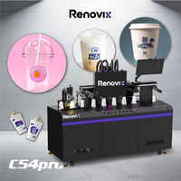 Imprimante latérale UV Renovix à passage unique pour bouteilles et gobelets en plastique, machine numérique à jet d'encre automatique CMYKW pour logos personnalisés