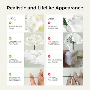 Auihiay <span class=keywords><strong>64</strong></span> Piezas de Cabezas de Flores de Hortensia Artificiales con Tallos para Bodas, Baby Showers, Fiestas, Decoración del Hogar y Jardín - Product Image 4