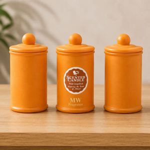 Bougie parfumée en céramique MW Fragrance Orange, parfum pamplemousse rose, pour la décoration de la maison - Product Image 1