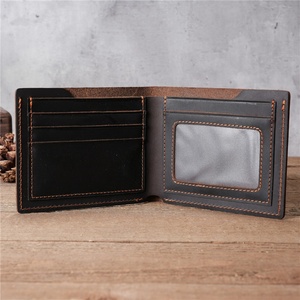 Boshiho Men Vintage Bifold Genuine Leather Credit Card Holder <b>Wallet</b> Top Layer Cowhide Short Type <b>RFID</b> <b>Blocking</b> Multi-Function - Product Image 2