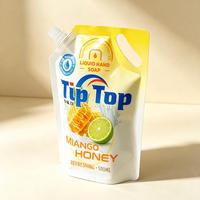 Pochette souple alimentaire avec bec verseur et poignée, sac d'emballage liquide personnalisé pour jus de fruits