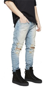 de pantalones ajustados para los hombres de <span class=keywords><strong>la</strong></span> <span class=keywords><strong>calle</strong></span> estilo diseñador de los hombres de los pantalones vaqueros - Product Image 4