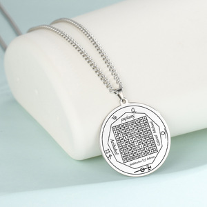 Collares de acero inoxidable para hombres, 7 argollas, colgante de sigilo, collares de sigilo, amuleto mágico de protección, talismán - Product Image 4