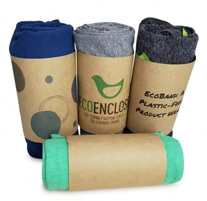 Vente en gros pas cher, étiquette imprimée en rouleau de papier écologique, torchon de cuisine à la main, bande de ventre, serviette de sport, de yoga et de gymnastique, manchon d'emballage - Product Image 1