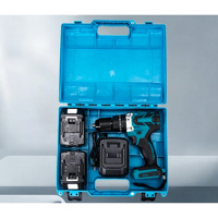 Ensemble de perceuse à percussion sans fil DIY, batterie lithium-ion rechargeable, kit d'outils de perçage électrique, coffret de transport en plastique
