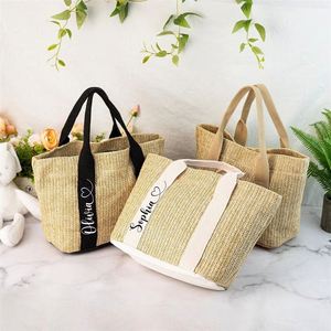 Handmade Wedding-Themed Lettering <b>Bridesmaid</b> <b>Gift</b> Tote <b>Bag</b> Wedding Favor Woven Textile-based Packaging Materials - Product Image 2
