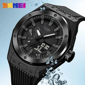 SKMEI 2103 yeni spor İzle erkekler LED dijital saat 3 zaman Chrono dijital kol saatleri 50m su geçirmez çalar saat relogio masculino