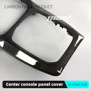 مكون بديل كامل من ألياف الكربون الحقيقية 100% لسيارات BMW G01 G02 X3 X4 <span class=keywords><strong>M</strong></span> LCI 2022-2024، غطاء لوحة الراديو، غطاء الكونسول الوسطي - Product Image 4
