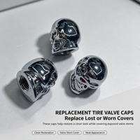 Nouveau produit en promotion : Capuchon de valve de pneu de voiture créatif en forme de crâne, accessoire de décoration tête de démon