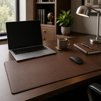 Tapis de bureau en cuir PU imperméable, grand protecteur de bureau, tapis de souris, tapis de clavier, base antidérapante en microfibre, logo personnalisé OEM