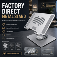 Support de tablette réglable rotatif à 360 degrés en alliage d'aluminium pour tablettes et smartphones de 4 à 13 pouces, support de bureau robuste pour