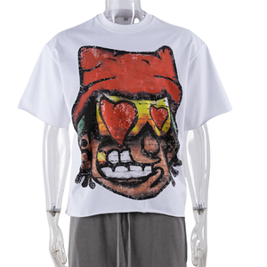 TKAN209 personnalisé 100% coton Streetwear graphique surdimensionné Boxy T-Shirt Dtg impression goutte épaule poids lourd homme T-Shirt - Product Image 1