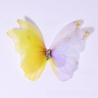 Pinzas para el cabello de mariposa con purpurina de estilo dulce, pasadores de tela con cristal de diamantes de imitación para fiesta de niñas, accesorios elegantes para el cabello
