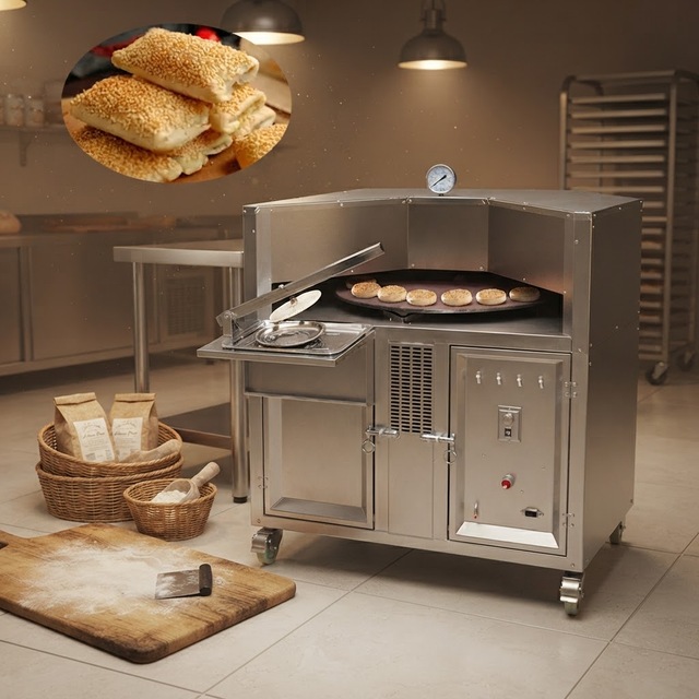 Small Commercial Sale Semi Automatic Tandoor Roti Rolling Baking Maker Round Bread Making Machine