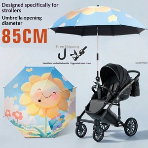 Parasol de poussette anti-UV au design de dessin animé pour bébés – Pare-soleil créatif et tendance avec revêtement argenté - Product Image 3