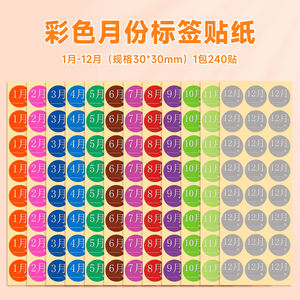 Adesivi Numerici Mensili Colorati da 25mm 1-12 - Product Image 4