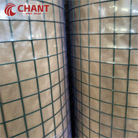 Usine directe 1/2 pouces de rouleaux de treillis métallique soudé enduit de PVC vert tissu de quincaillerie de haute qualité