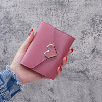 Monedero Pequeño y Bonito de Alta Calidad para Mujer, Monedero Corto, Delgado y Ligero de PU Plegable para Uso Diario