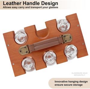 Porte-verres de dégustation de whisky en bois Compatible <span class=keywords><strong>Glencairn</strong></span> Verres à whisky Set 6 Verrerie Support de séchage Transporteur Bourbon Whisky - Product Image 5