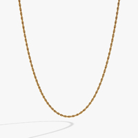 Collier chaîne à maillons miniatures en acier inoxydable plaqué or tendance et classique pour femme avec un design géométrique pour un anniversaire