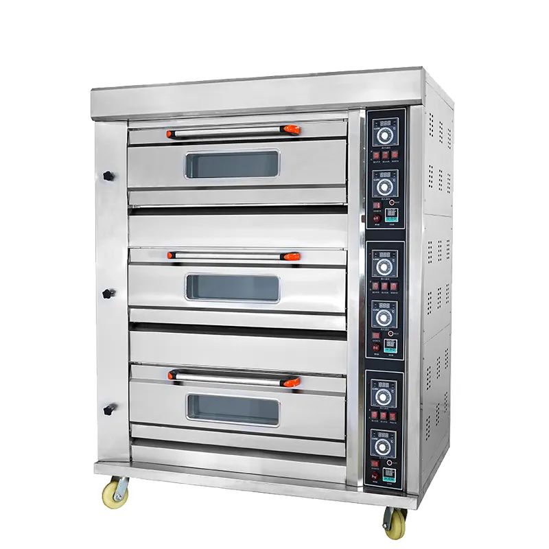 Bakery equipment commercial pizza gas oven 3 deck 6 tray 220V