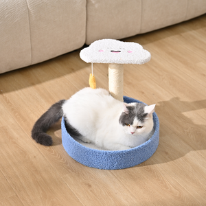 برج نشاط للقطط صغير الحجم مع عمود خدش وسرير، برج نشاط للقطط من القطيفة الناعمة، بالجملة وتصنيع حسب الطلب - Product Image 5