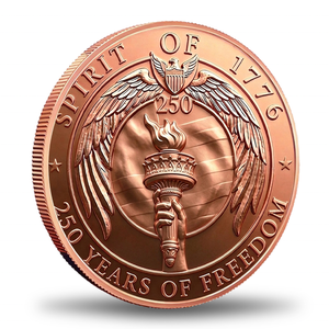 Moneta Commemorativa in Rame Puro USA 250° Anniversario 'Spirit of 1776' '250 Anni di Libertà' Monete in Rame Puro .999 - Product Image 2