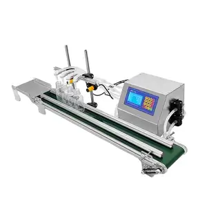 Semi-automatic 4 Head Desktop Plastic Glass Bottle Liquid Oil Filling Machine With Conveyor Beverage Juice Filler