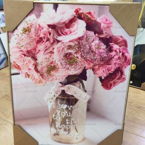 Impresiones HD para Decoración del Hogar, Póster Abstracto Dorado, Arte de Pared con Flores y Hojas, Cuadros Modulares en Lienzo, Pintura de Porcelana de Cristal - Product Image 2