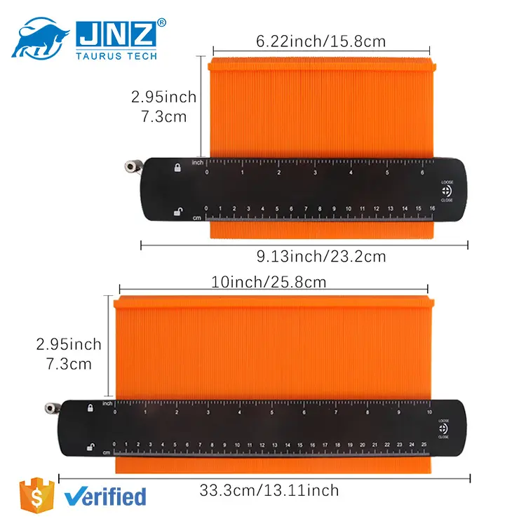 JNZ高品質プロフェッショナル5/10インチ多機能不規則輪郭ゲージアーク定規輪郭複製ゲージ