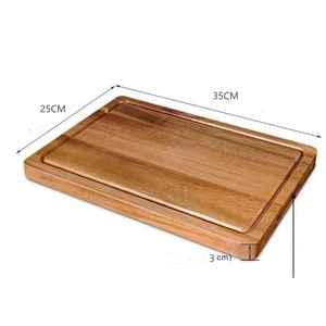 Acacia Wood Cutting Board <b>Set</b> Rectangle Solid Wood Unpainted Hangable Chopping Block Kitchen Use - Product Image 4