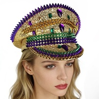 Chapeau de fête unisexe style Y2K avec paillettes et strass pour carnaval, anniversaire, Burning Man, rave, costume de Mardi Gras