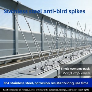 Piques <span class=keywords><strong>anti</strong></span>-oiseaux en acier inoxydable 304 pour extérieur, dissuasion des mouettes et des pigeons, lutte antiparasitaire - Product Image 1