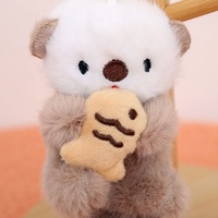 Gantungan Kunci Boneka Beruang Laut Lucu, Aksesoris Tas Hewan Kartun, Beruang Laut Mini dengan Liontin Ikan, Mainan Boneka Lembut Grosir untuk Hadiah