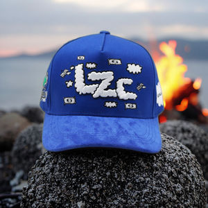 Gorra de Béisbol Personalizada Azul de 5 Paneles con Logotipo Bordado en 3D, Gorra Trucker Deportiva de Algodón y Sarga con Visera de Gamuza, Forro de Satén, Estilo Hip Hop, Playa - Product Image 2