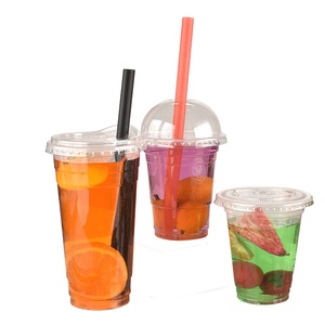 12/14/22/16 oz plastic cups cup with dome lid disposable juice smoothie cups