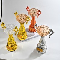 Trophée personnalisé en verre cristal poli écologique en forme de bol avec gravure laser pour les sports et les jeux