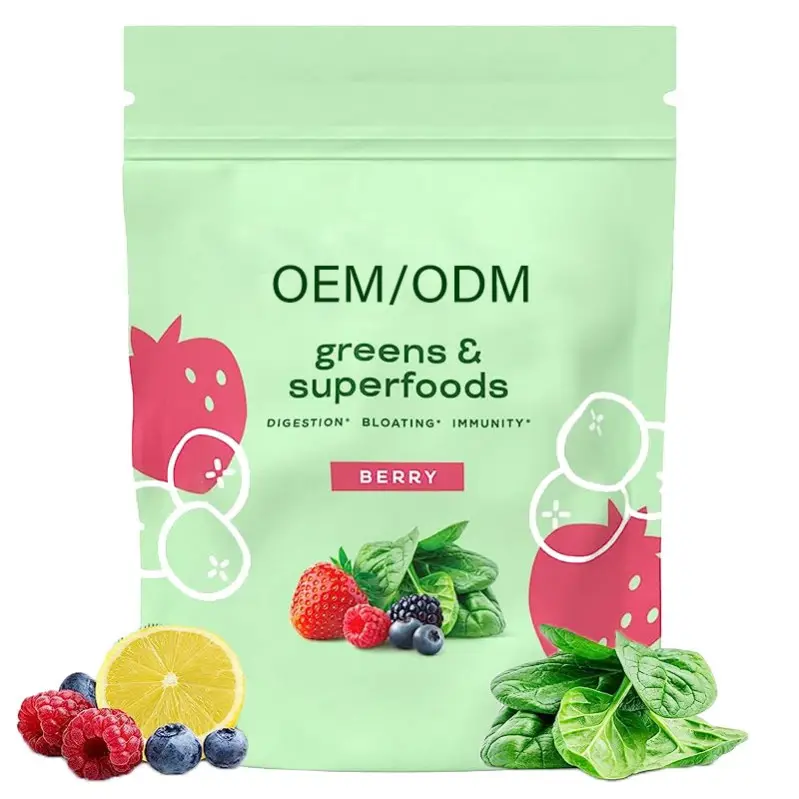 טבעוני מיץ תוסף הירוקים תערובת Superfood ירוק משקה אנרגיה סופר הירוקים אבקת עם ספירולינה פרוביוטיקה