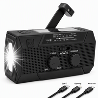 Radio d'urgence 5000 mAh à énergie solaire avec lampe torche à 3 LED, charge rapide USB-C, directement de l'usine