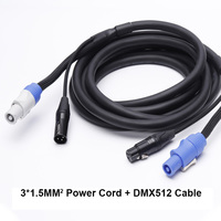 Câble d'alimentation et de signal micro DMX512 3 broches + Ohm 3*2.5mm² PVC, vente en gros, câble DMX XLR, OEM/ODM en stock
