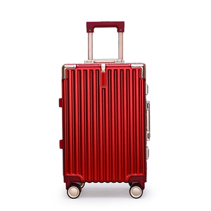 Aluminum <b>Frame</b> Suitcase 20inch Combination Lock 360 Degree Spinner Wheels Carry On Travel Case Unisex Burgundy - Product Image 5