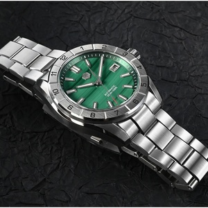 San Martin – montre de luxe pour hommes, 42mm, cadran en Malachite verte, montre-bracelet mécanique en acier inoxydable, saphir, étanche 10 bars, SN0130G-B - Product Image 4