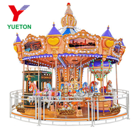 Manège équipement de parc d'attractions pour enfants 16 places attractions manèges thème européen Carrousel cheval Merry Go Round Carosuel à vendre