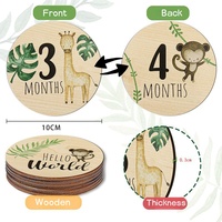 Cartes de développement mensuel en bois pour bébé, cadeau de naissance, disques en bois pour bébé, étape importante de la grossesse, animaux, nouveau-né