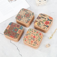 Nouvelle boîte à bijoux haut de gamme en liège rétro, boucles d'oreilles pour femmes, colliers, bagues, boîte de rangement d'accessoires, boîte à bijoux portable exquise