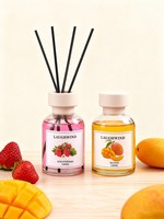 Diffuseur de parfum à bâtonnets 130 ml, senteur fruitée, huile essentielle naturelle, recharge pour diffuseur sans flamme, parfum d'ambiance pour la maison, décoration