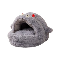 Lit pour chat transfrontalier très populaire, lit chaud d'hiver pour animaux de compagnie, lit fermé et épaissi pour chat et chien, application gratuite d'étiquettes disponible