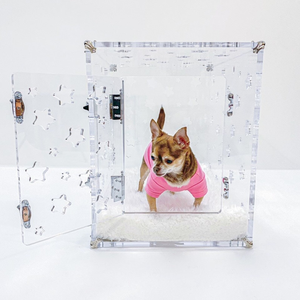 Kişiselleştirilebilir Şeffaf Akrilik Köpek Kafesi, Küçük ve Orta Boy Köpekler için Kapılı Havalandırmalı Şık Evcil Hayvan Kulübesi - Product Image 6