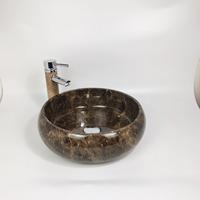 2024 moderne forme ronde personnalisé naturel foncé Emperoda marbre éviers marbre lavabos salle de bain Lavello évier vanité